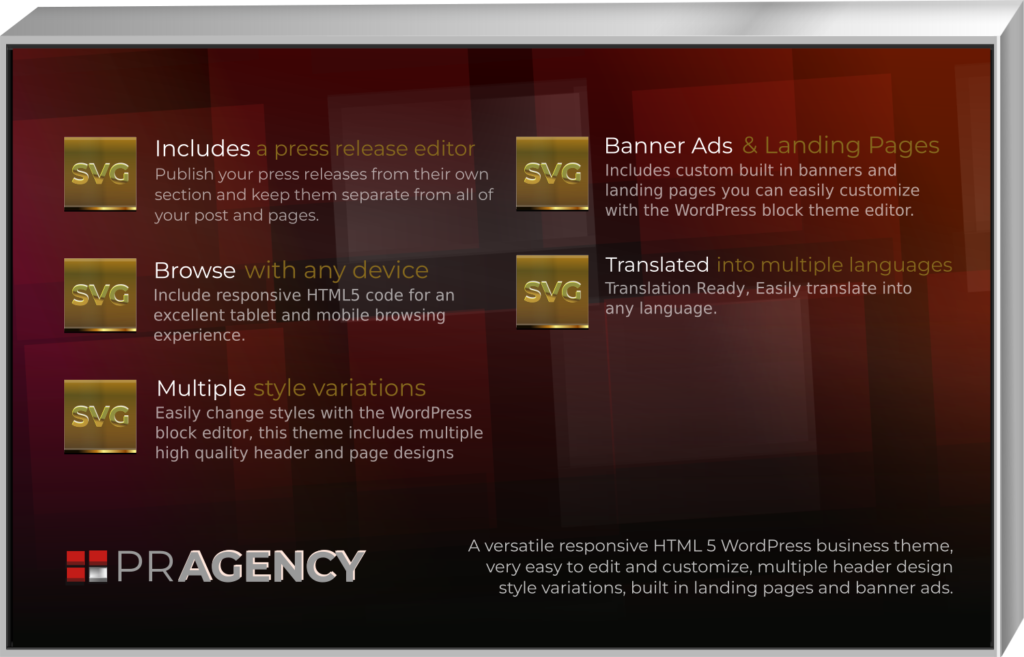 PR Agency WordPress Block Theme Features